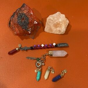 Crystal and Gemstone Pendant Set